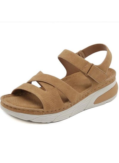 اشتري Summer Leisure Soft Soled Women Thick Soled Flat Sandals في السعودية