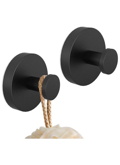 Buy Suction Cup Hooks for Shower, Bathroom,Matte Black, 2 Pack in UAE