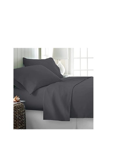 Buy Twin Size Dark Gray Soft Wrinkle Free Microfiber Bedding 1 Pcs Duvet Cover 175X228 cm with 1 Pcs Pillow Sham Cover 50X66 cm in UAE