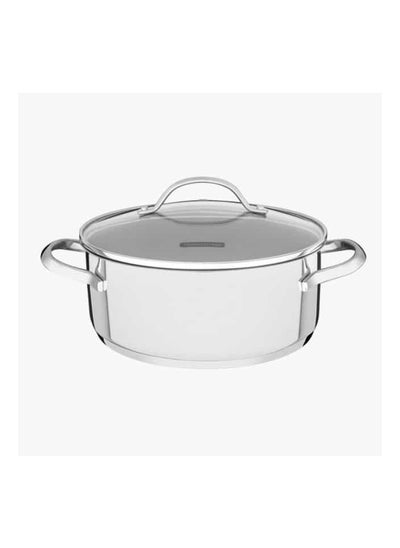 Buy Una 20cm 2.9L Stainless Steel Shallow Casserole with Tri Ply Bottom in UAE