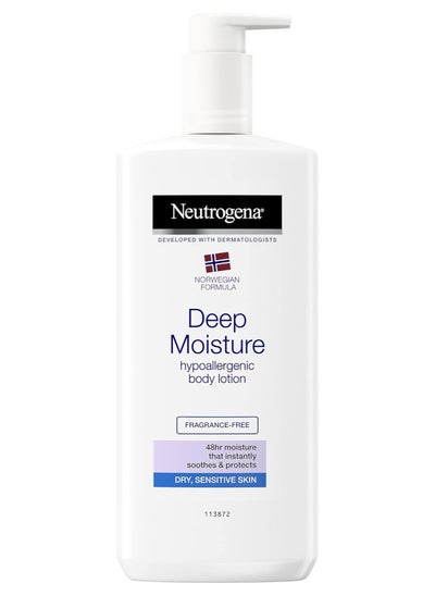 Buy Neutrogena Norwegian Formula Deep Moisture Body Lotion Dry And Sensitive Skin, 400 Ml in UAE