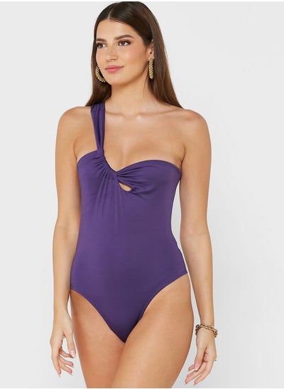 Buy One Shoulder High Leg Swimsuit in UAE