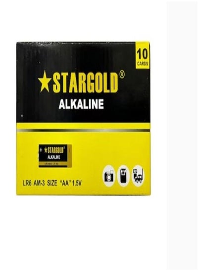 Buy Alkaline Battery AA LR6 AM-3 1.5V Pack of 10 Black/Yellow in Saudi Arabia