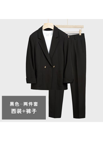 Buy Spring Autumn Korean-style Casual Suit Set for MenBlack Black in UAE