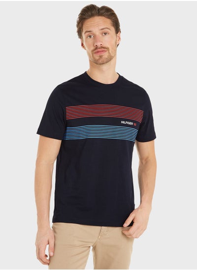 Buy Striped Crew Neck T-Shirt in UAE