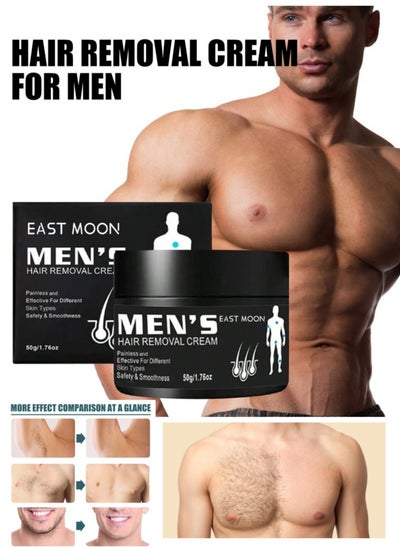 Buy Hair Removal Cream for Men, Face and Body Beard Hair Removal Cream, Effective and Painless Depilatory Cream, Use on Chest, Back, Arm, Leg and Underarm in Saudi Arabia