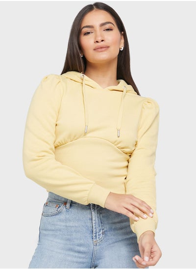 Buy Drawstring Crop Hoodie in UAE