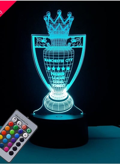 Buy Football Series 3D Night lamp LED 7/16 Colors Touch+16 Colors Remote Control Colorful Creative Gift lamp Bedside lamp Desk lamp ed Texture Base Manchester in UAE