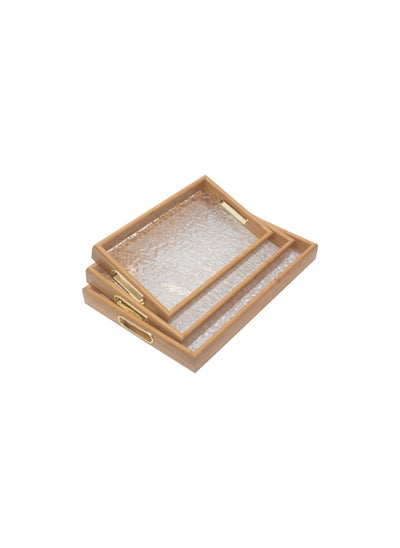 Buy Wooden Tray 3 Pc Set in UAE