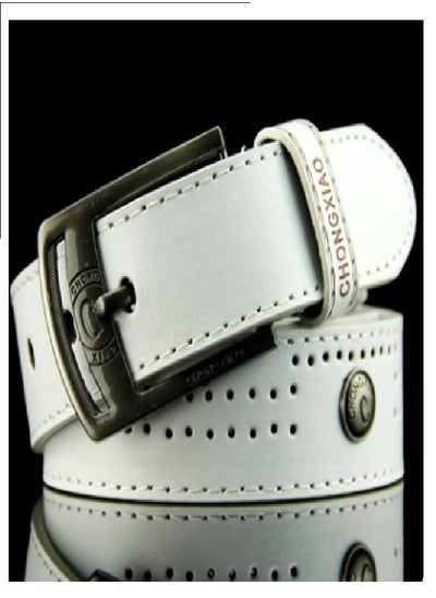 Buy An elegant men's belt made of 100% genuine leather, durable and of high quality, with a buckle made of high-quality metal that is resistant to rust and cracks and does not change color. in Egypt