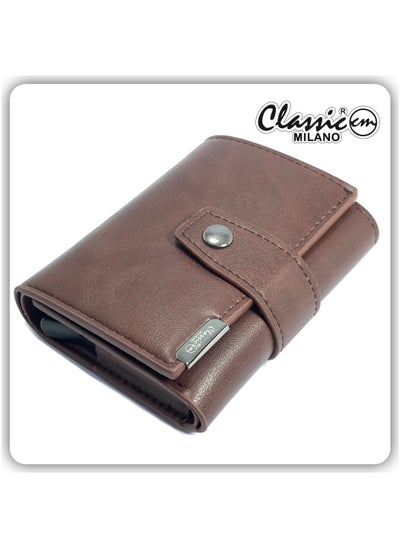 Buy Classic Milano Wallet for men Premium Quality PU Mens Wallet Auto Cardholder (Brown) by Milano Leather in UAE