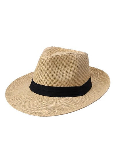 اشتري قبعة باناما من أعواد القش كاكي/أسود في السعودية
