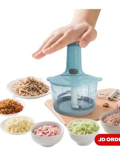 Buy The easy manual food chopper to chop all meats and vegetables to facilitate and save food preparation time 1.5L (multi-color) in Egypt