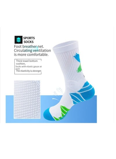 Buy M MIAOYAN high-tube professional men's and women's actual combat basketball socks towel bottom thickened shock-absorbing high-top tide socks sports elite socks in Saudi Arabia