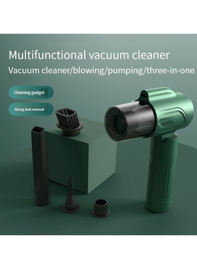 Buy Wireless car home dual-use handheld vacuum cleaner dust blowing three-in-one multi-functional portable vacuum cleaner green in Saudi Arabia