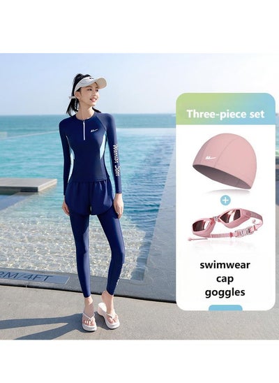 اشتري Women's Summer Swimwear With Swimming Goggles and A Swimming Cap في الامارات