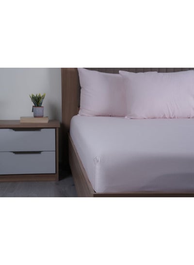 Buy 3-Piece Luxury Living Fitted Sheet Set 180x200+35cm Pink in UAE