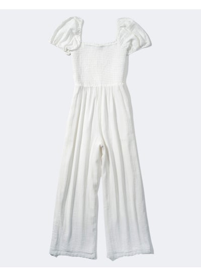 Buy AE Smocked Puff-Sleeve Jumpsuit in Saudi Arabia