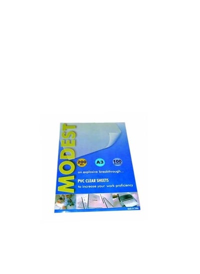 Buy MODEST 100-PIECE A3 BINDING SHEET CARD PVC (200MIC) in UAE