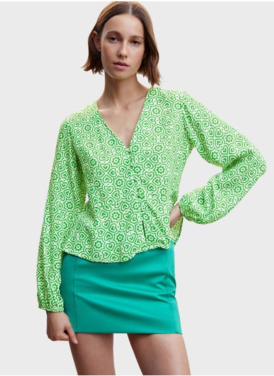 Buy Printed V-Neck Top in Saudi Arabia