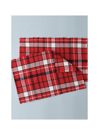 Buy Red checks print place mat in UAE