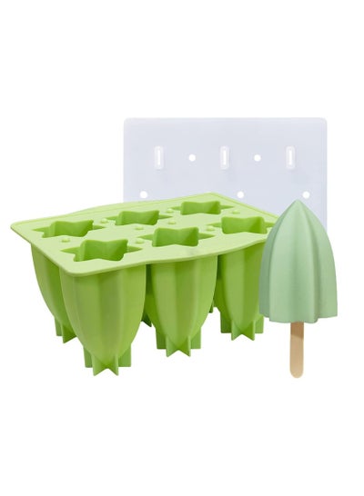 اشتري Popsicle Molds,Silicone Ice Pop Molds,6 Cavities Ice Pop Cakesicle Molds Green في الامارات