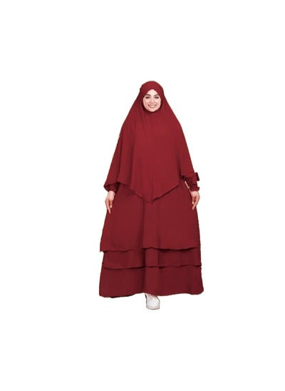 Buy Adana Royal crepe material, 3 pieces, abaya, veil and niqab, one size, can be worn up to 100 kilos for women in Egypt