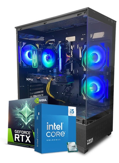 اشتري حاسوب الألعاب Blue Lightning، معالج Intel Core i5-13400F، بطاقة رسومات RTX 4060 بسعة 8 جيجابايت، ذاكرة وصول عشوائي 16 جيجابايت، قرص صلب M.2 NVMe SSD بسعة 1 تيرابايت، مروحة تبريد هوائية، نظام Windows 11 Pro، هيكل TrueNort 270° زجاجي RGB أسود بحجم MATX في الامارات