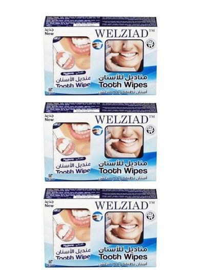 Buy 3  Pieces Of Tooth Dental Wipes 3 X 12 Wipes in Saudi Arabia