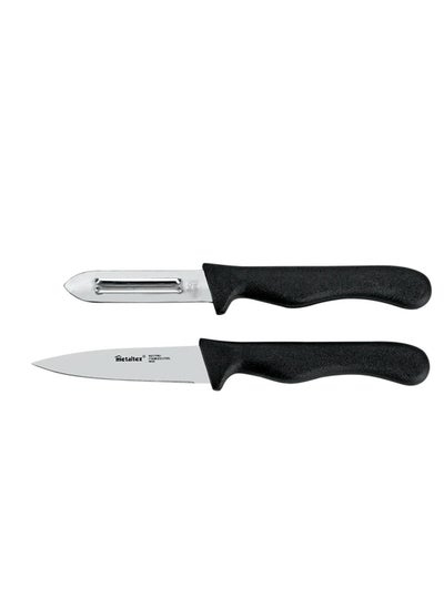 Buy Stainless Steel Set of Basic Paring Knife + Vegetable Peeler in UAE