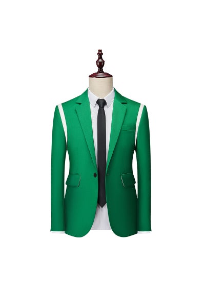 Buy New Mens Casual Suit Blazer Business Fashion Green in Saudi Arabia