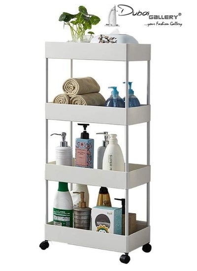 Buy 4-Tier Bathroom Trolley Storage rack in UAE