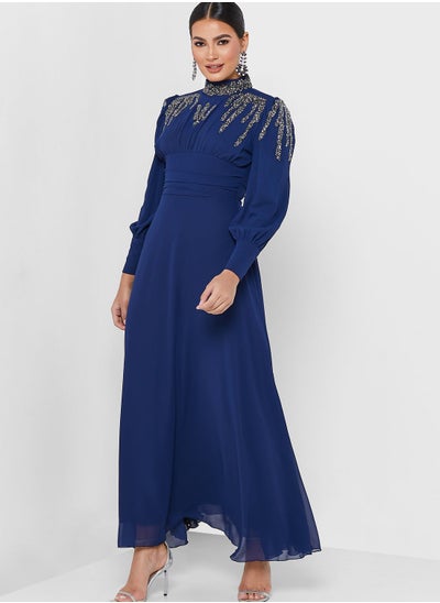 Buy Embellished Detail Ruched Dress in Saudi Arabia