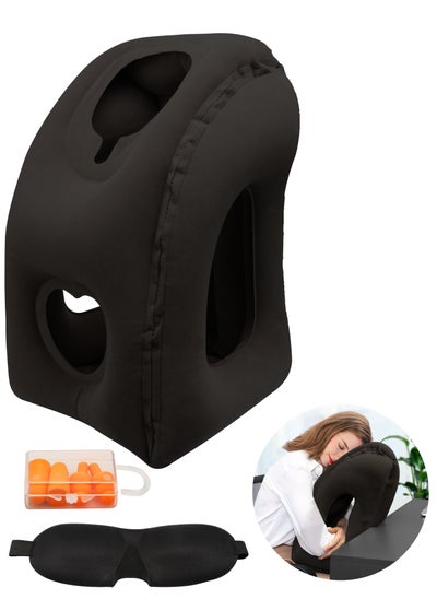 Buy Airplane inflatable travel pillow Inflatable neck pillow is used for sleeping to avoid neck and shoulder pain Support the head, neck and waist Suitable for aircraft, cars, buses and offices in UAE