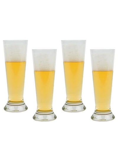 اشتري 4-Piece Royal Leerdam Artisan Tall Footed Pilsner Glass Set 370ml في الامارات