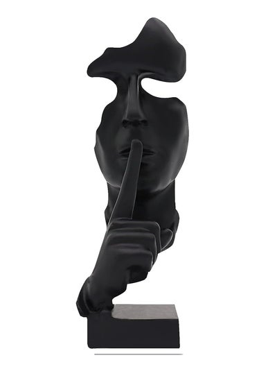 Buy aboxoo Thinker Statue, Silence is Gold Abstract Art Figurine, Modern Home Resin Sculptures Decorative Objects Piano Desktop Decor for Creative Room Home, Office Study Decor (Black) in Egypt