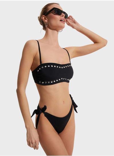 Buy Tie Detail High Leg Bikini Bottom in UAE