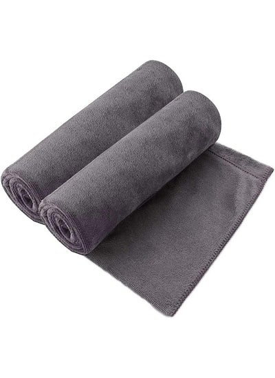 Buy Microfiber Bath Towel 2 Pack(70 * 140cm), Oversized, Soft, Super Absorbent and Fast Drying, No Fading Multipurpose Use for Sports, Travel, Fitness, Yoga, Grey 2 Count in UAE