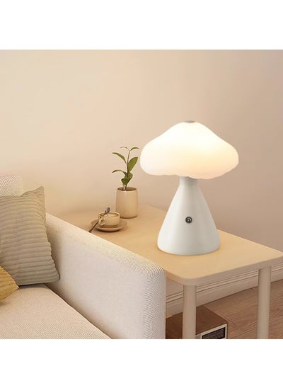 Buy Mushroom Lamp Restaurant Table Lamp Camping Lamp Creative Touch Charging Table Lamp Atmosphere Bedside Bedroom Night White in UAE