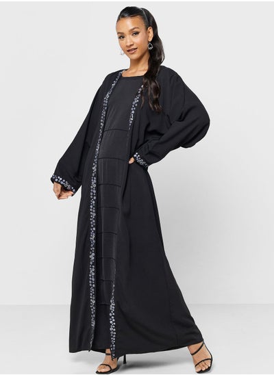 Buy Embroidered Open Abaya in UAE