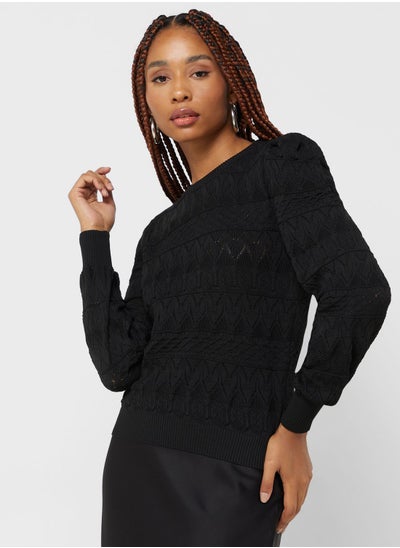 Buy Crew Neck Knitted Sweater in UAE