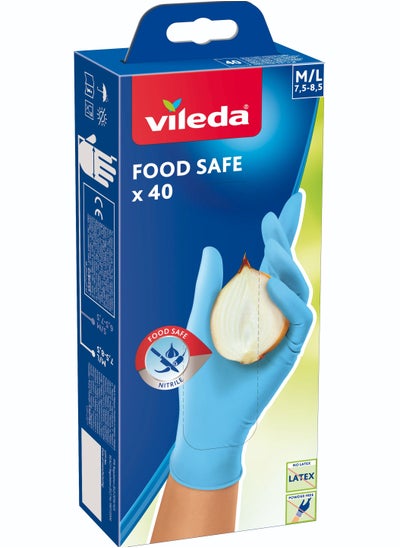 اشتري قفاز Vileda للطعام  لاستخدام للمرة الواحدة 40 قطعة M/L في السعودية