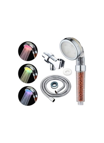 Buy LED Shower Head, Ionic Zen Shower Head, High Pressure Water Saving Filtered Handheld, Showerhead Anion Energy Ball Purifies Water Shower, with 60 Inch Shower Hose and Bracket, Best Experience in UAE