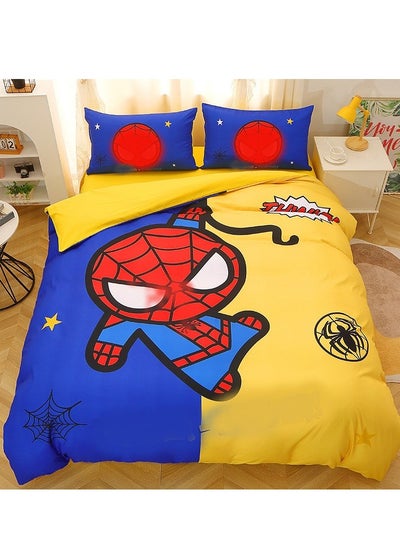 Buy 3 Piece Kids Bedding Printed Boys Luxury Printed Duvet Cover Comforter Set Cotton Multicolour 150 x 200 cm in Saudi Arabia