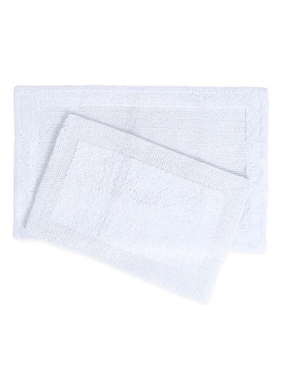 اشتري 2- Piece Ultra Spa Reversible Bath Mat Set, White في الامارات