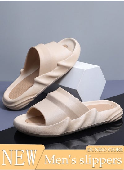 Buy Men's Bath slippers Quick Drying Slide Sandal with Thick Sole Non-Slip Soft Shower Slippers Open Toe Spa Bath Pool Gym House Sandals for Indoor & Outdoor in UAE