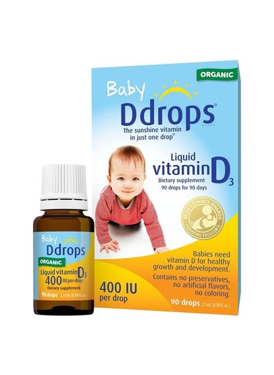 Buy Baby Liquid Vitamin D3 400 IU 2.50 mL (90 drops) in UAE