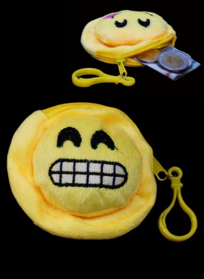 Buy Emotional face yellow money and coins wallet with keychain in Egypt