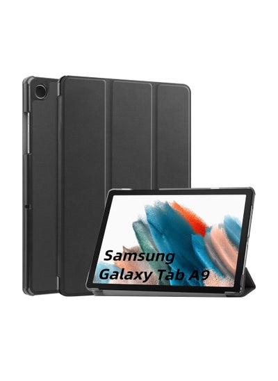 اشتري Trifold Smart Cover Protective Slim Case for Samsung Galaxy Tab A9 Black في السعودية