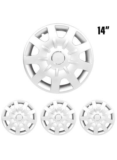 Buy PISTOL Car Wheel Cover Silver Color 14 inch - High-Quality Pistol Wheel Cup Universal Fit Set of 4PC in Saudi Arabia